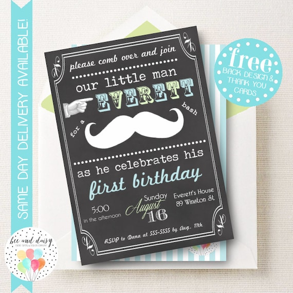 Mustache Invitation, Mustache Birthday Invitation, Mustache Party, Boy First Birthday, Boy Birthday, Chalkboard Mustache Invite Il_570xn