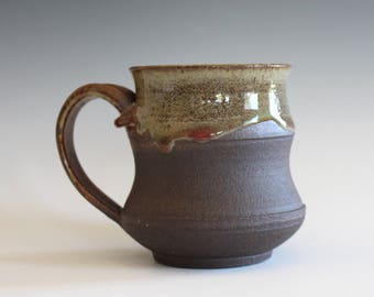 Pottery Coffee Mug, 11 oz, unique coffee mug, handmade ceramic cup, handthrown mug, stoneware mug, wheel thrown pottery mug, ceramics