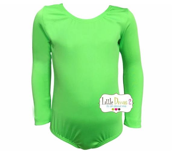 Lime Green Leotard Child Long Sleeve Leotard