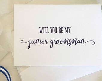 Junior Groomsman, Asking Groomsmen, Junior Groomsmen, Proposal Card, Will You Be My Groomsmen, Ask Groomsman, Junior Groomsmen Gift, Navy