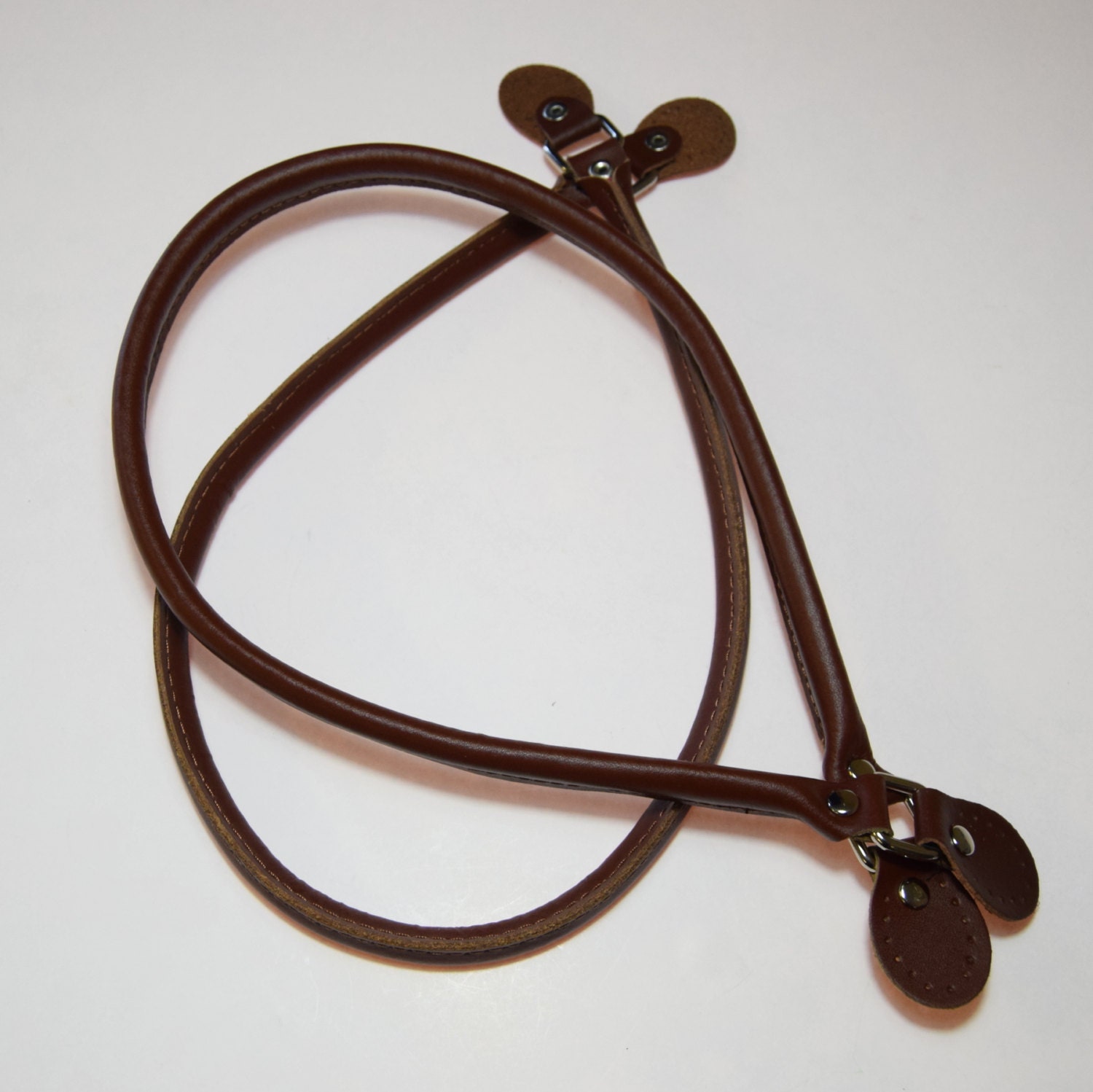Brown Rolled Leather Bag Handles 50cm/19.5 and