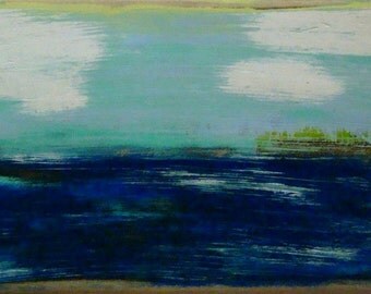 seascape painting on wood