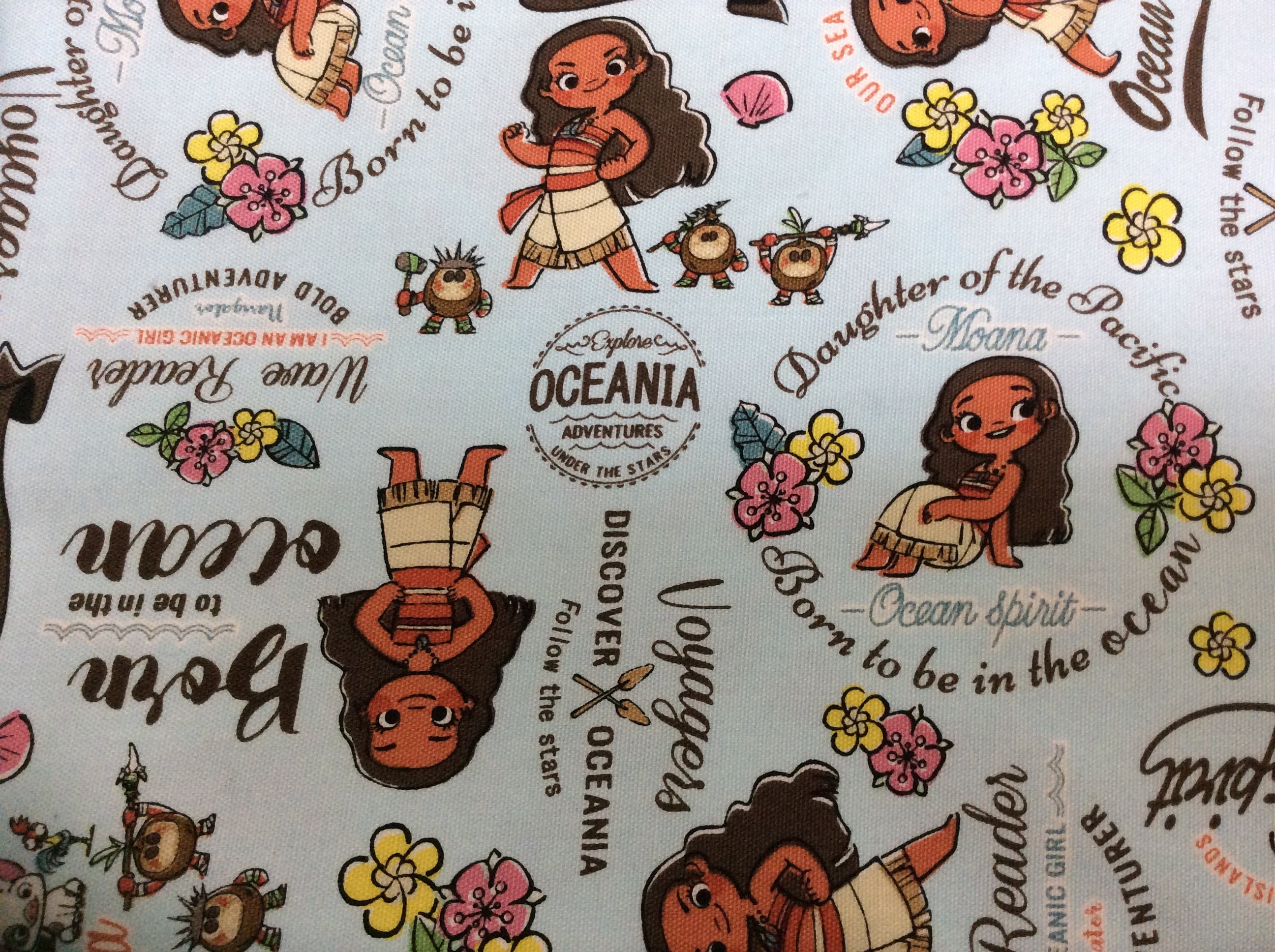 One Yard Moana Disney Fabric Printed Baby Blue From HanamiBoutique On ...