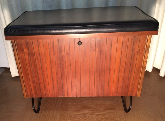 Vintage Lane Vinyl Record Cabinet Lp's Cedar Interior Key