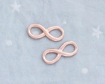 2 of 925 Sterling Silver Rose Gold Vermeil Style Infinity Links 6x14mm. :pg0301