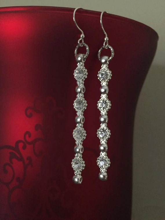 Rhinestone Stick Earrings
