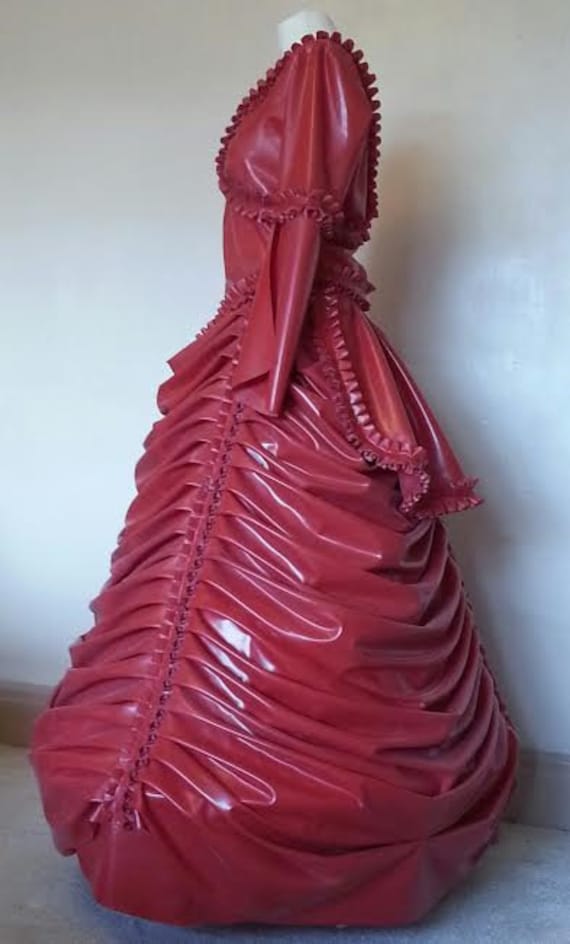 latex evening gown