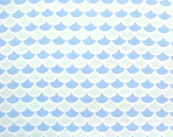 Flannel Fabric by the Yard in a Fun Baby Blue on Blue Print 1 Yard