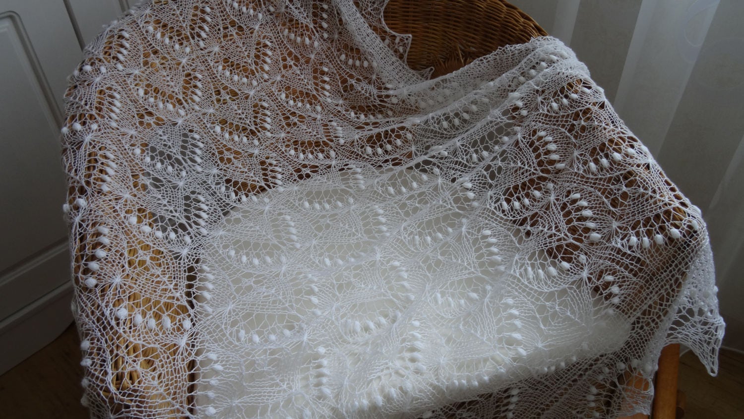 knitted christening shawl