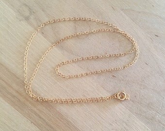 14/20 Gold filled, 16" flat cable chain with spring ring, cable chain, Finished gold necklace chain, gold filled cable chain