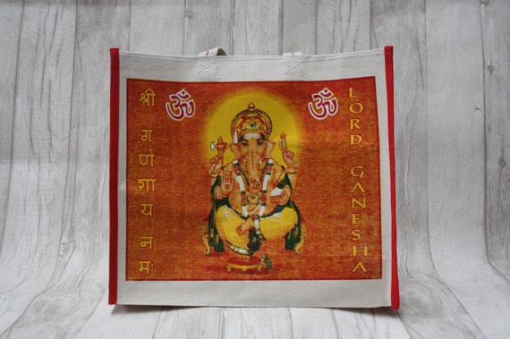 INDIAN GANESH BAG -Yoga bag -Mandala -Hippie bag -Shopping Bag- Tote Bag- Bag for Life- Upcycled-Recycled- Eco Friendly- Vegan Bag- Festival