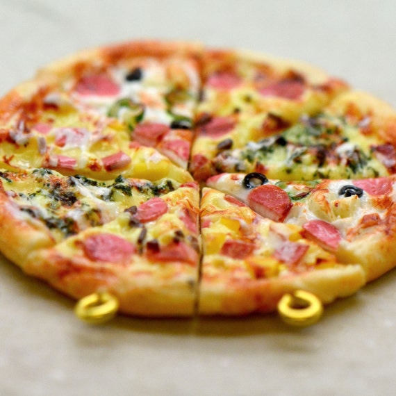Tiny Pizza Slice Charm HandMade Clay Pizza Miniature Pizza Slice, Pick