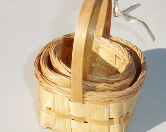 Vintage Miniature Wicker Baskets - Set of 3
