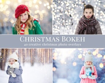 Bokeh photo overlays "Christmas Bokeh", Christmas photo overlays, holiday photo overlays for Photoshop, lights overlays, bokeh overlays