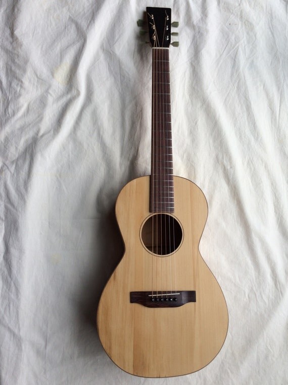 Parlor Acoustic Guitar Custom made in the USA reclaimed Pine