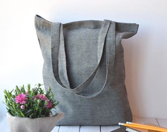 Tote bag, Linen shopping bags, market bag, Linen beach bags, canvas travel bag, Linen shoulder bags, sewing large bag, summer tote bag