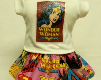 Wonder Woman Theme Outfit (2) For 18 Inch Doll Like The American Girl