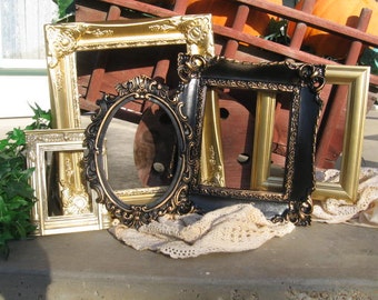 Set Of 5 Shabby Chic Frame Set - Vintage Style PICTURE FRAMES - Ornate Picture Frame