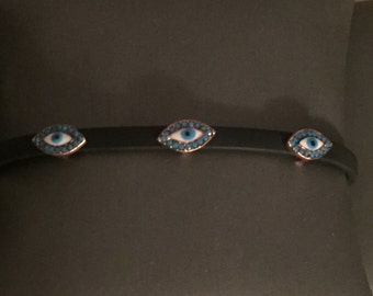 Leather Turquoise Evil Eye Bracelet