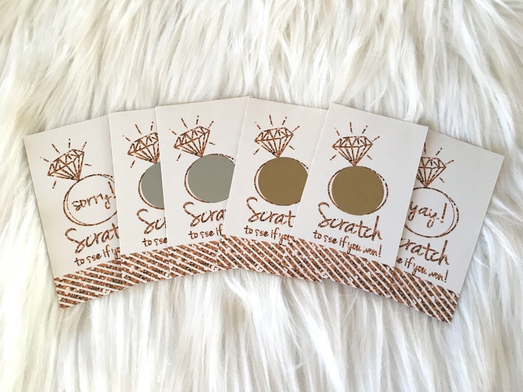 set of 24 bridal shower game scratch off cards faux