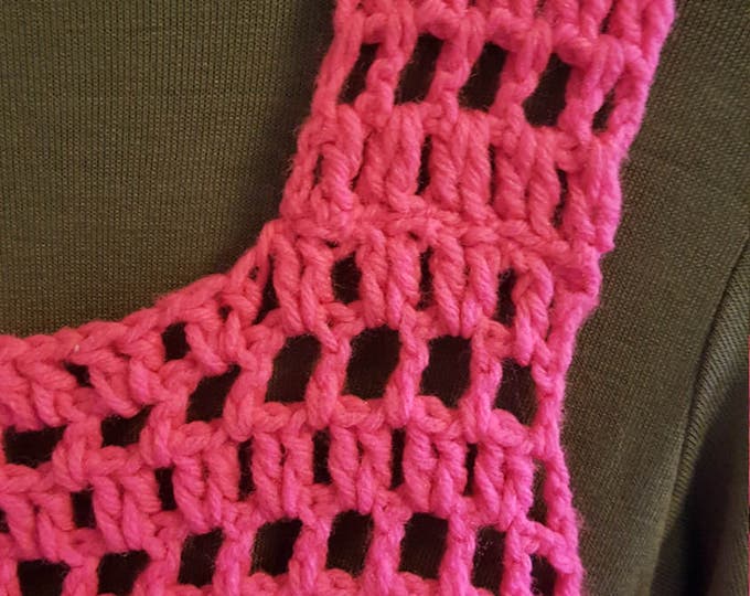 Hot Pink Handmade Vintage Crochet Vest 1970s