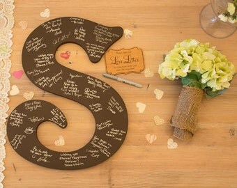 24" Wedding guest book alternative wall hanging wedding guest registry bridal shower gift Large Wooden Letters, Nursery Monogram