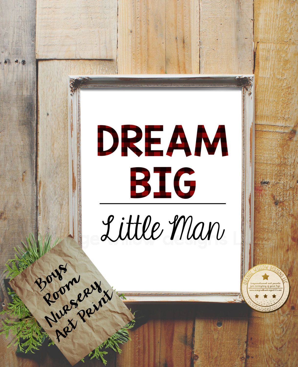 Nursery Printable Buffalo Plaid printable Buffalo Plaid red