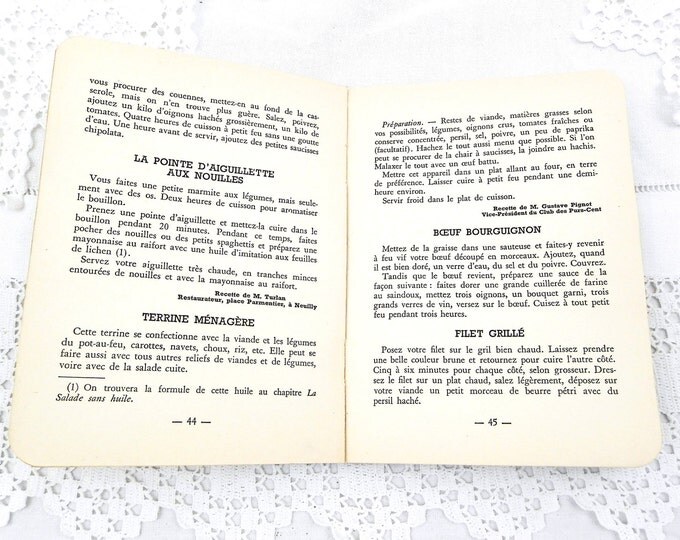 1940s French Cook Book " La Cuisine d'Aujourd'hui" by Gaston Derys Written in French, Cuisine, France, Retro, Home, Vintage, Cooking, Cook