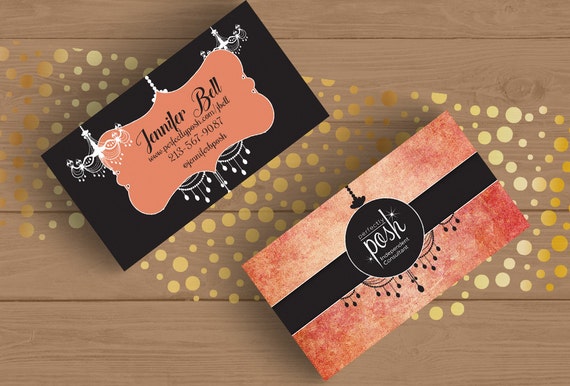 Perfectly Posh Peach And Gray Business Card Template By Fudemori