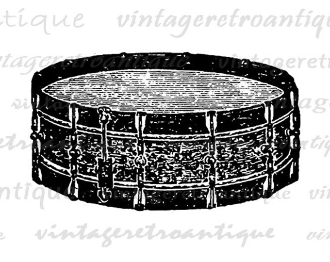 Antique Drum Digital Image Download Printable Graphic Vintage Clip Art for Transfers Printing etc HQ No.1215