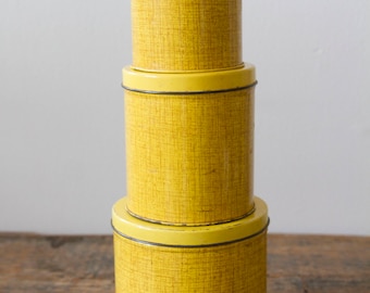 Vintage Yellow Canisters - Set of Three