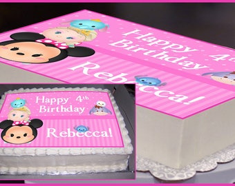 Edible Cake Topper File, Tsum Tsum Party, Tsum Tsum Birthday, Tsum Tsum Cake Topper, Minnie Mouse, Disney - Digital Printable