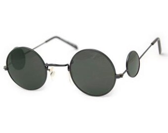 Vintage Double Circles Sunglasses. Vintage Round Sunglasses With Round side Circles. Black Wire Round Vintage Sunglasses. Round Retro Specs
