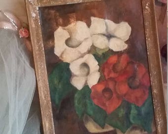 Oil Painting Flowers French Cottage