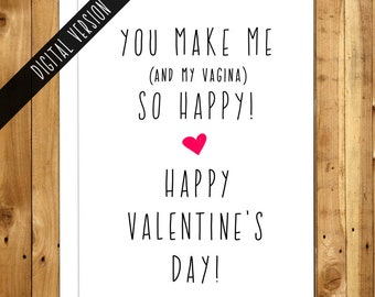Valentine Card Printable. Printable Valentine Cards Naughty. Digital Download. Instant Download . You Make Me So Happy