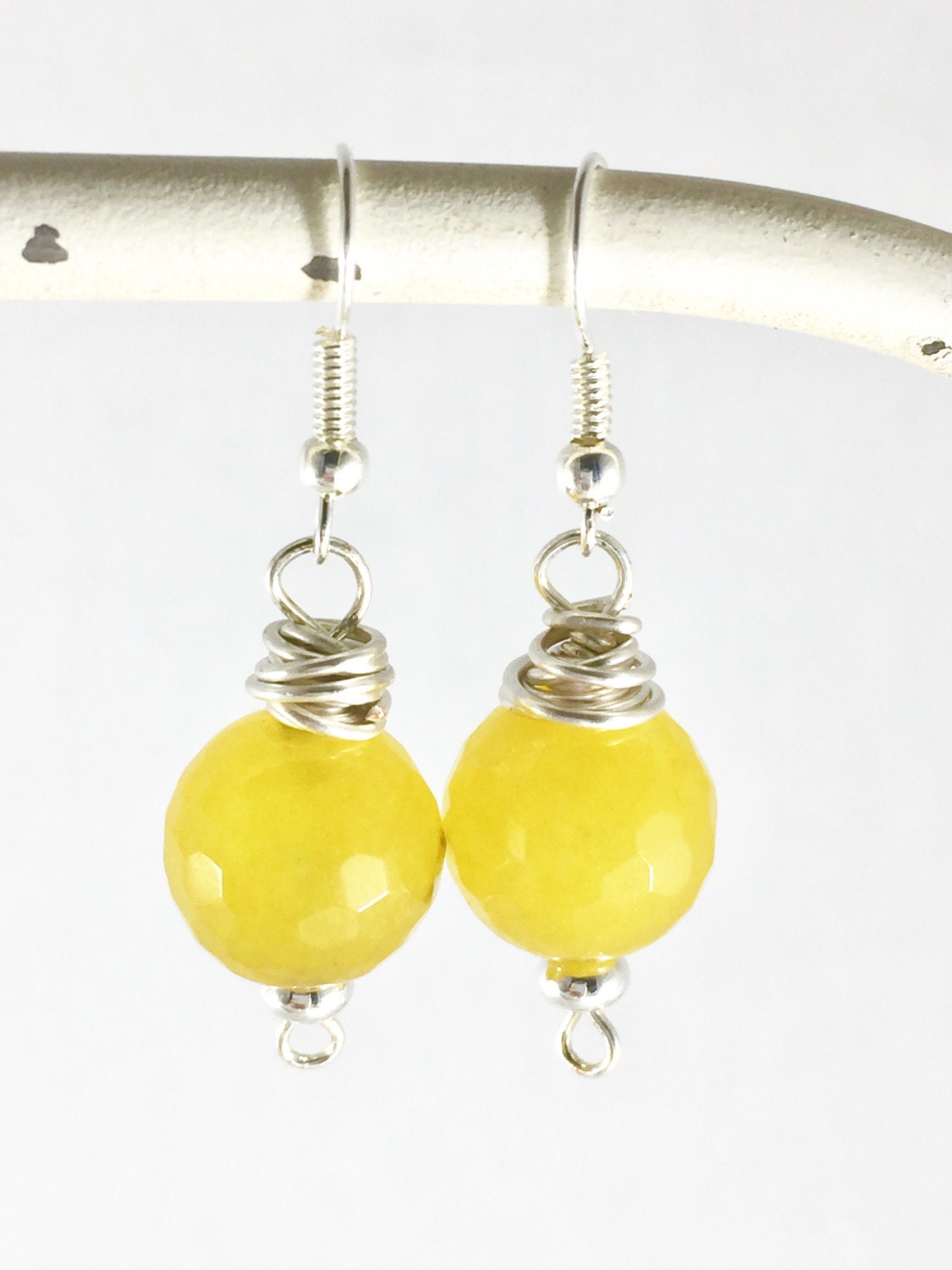 Yellow earrings Yellow dangle earrings Yellow drop