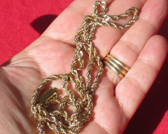 Retro Twisted Rope Long Metal Chain Necklace Repair