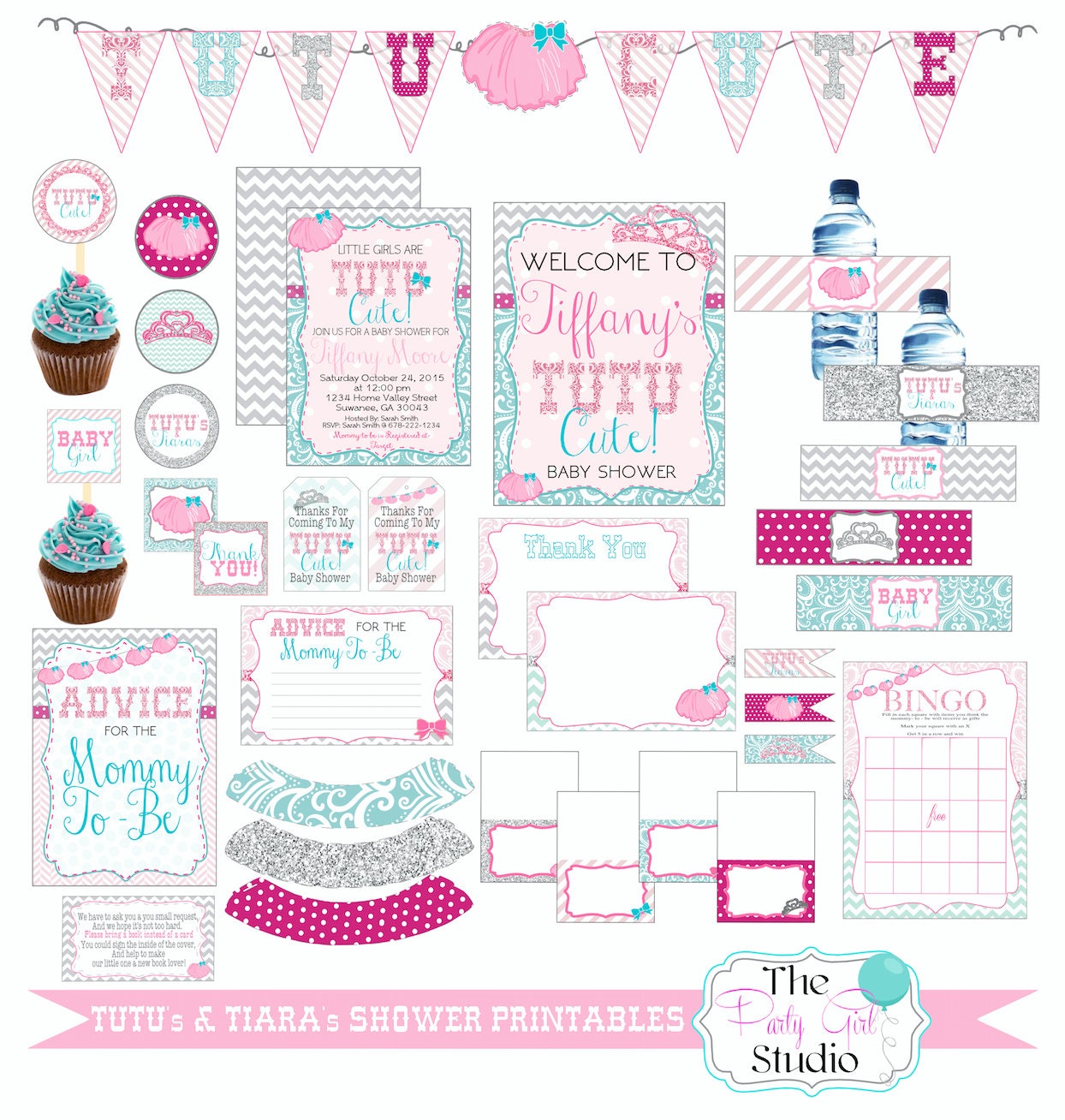 Tutu's and Tiara's Baby Shower Printables/Tutu Cute