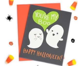 Funny Halloween Card - You're My Boo - I Love You Card