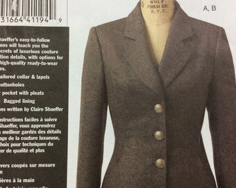 Vogue 8333 UNCUT Jacket Claire Shaeffer's Custom Couture Collection Sewing Pattern FF Size 18 20 22