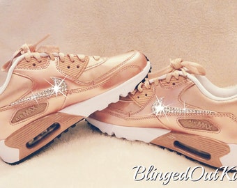 Bling Air Max - Rose Gold Bling - Perfect Gift - Nike Shoes - Women's Crystahhled - Blinged Out - Nike Swarovski - Bling Nike Shoes - Bling