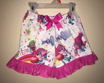 Glitter Troll Shorts with Pink Ruffle