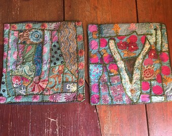 Handmade Cushion Covers - Divine Vintage Fabrics - Sold as Pair