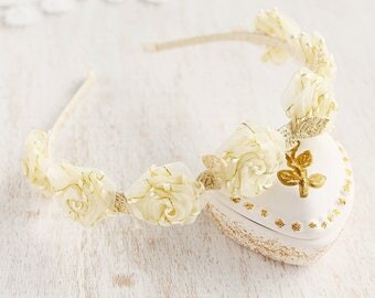 Goldener Halo Haarreif – Krone Mit Perlen, Handgefertigt – Für Hochzeit, Braut & Festliche Anlässe