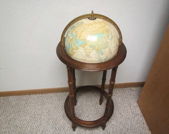CRAM'S IMPERIAL World Globe in Wood Stand * Raised Topography Nice Decor addition