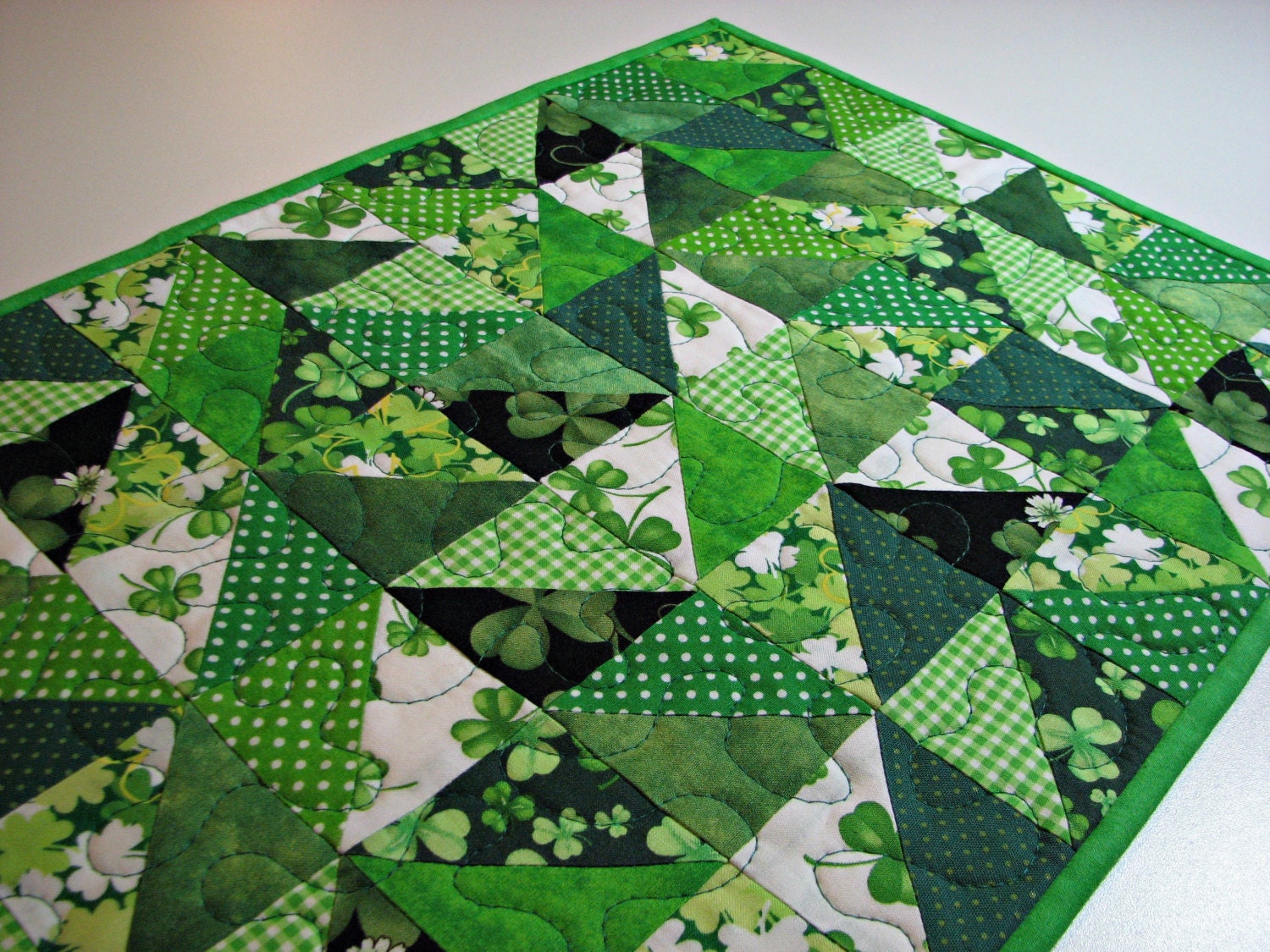 Quilted Table Runner St. Patrick's Day Table Runner