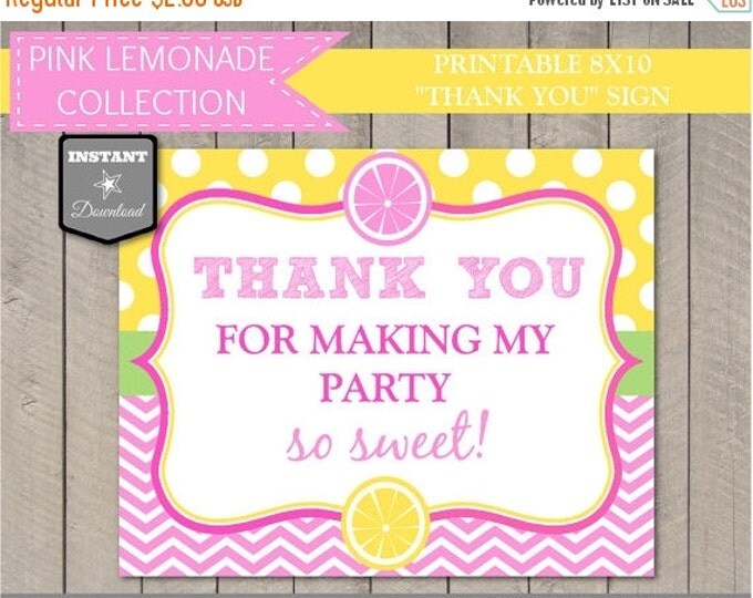 SALE INSTANT DOWNLOAD Printable 8x10 Thank You for Making My Party So Sweet Sign / Diy Printables / Pink Lemonade Collection / Item #410