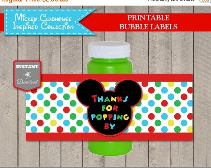 SALE INSTANT DOWNLOAD Mouse Clubhouse Printable Party Bubble Labels / Clubhouse Collection / Item #1637
