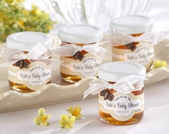 Baby Shower Honey Favors - Sweet As Can Bee - Personalized Honey Jars - Mini Honey Jars - Baby Shower Party - Baby Shower Favors (19018)
