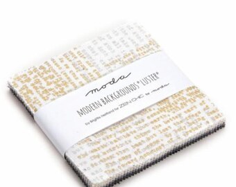 Modern Background Luster Metallic Charm Pack By Zen Chic for Moda Fabrics, SKU# 1610PPM